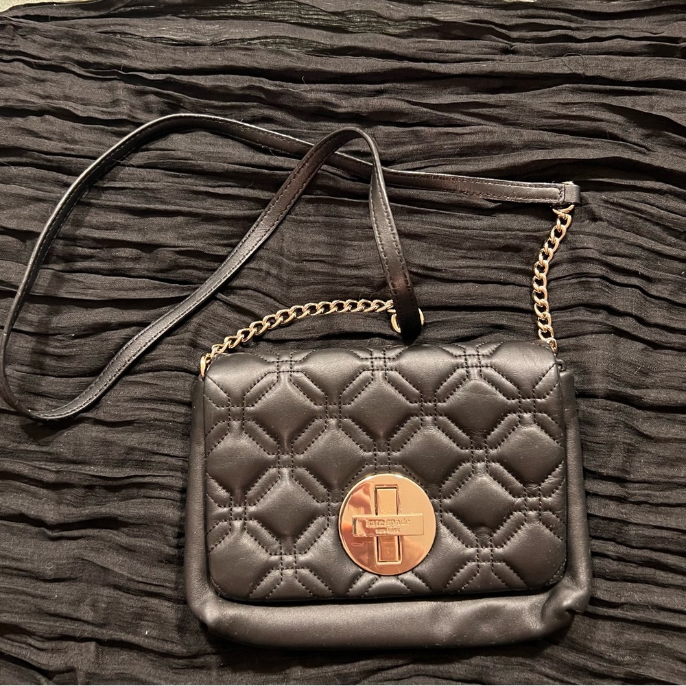 Kate Spade Astor Court Naomi Quilted Bone Handbag Black